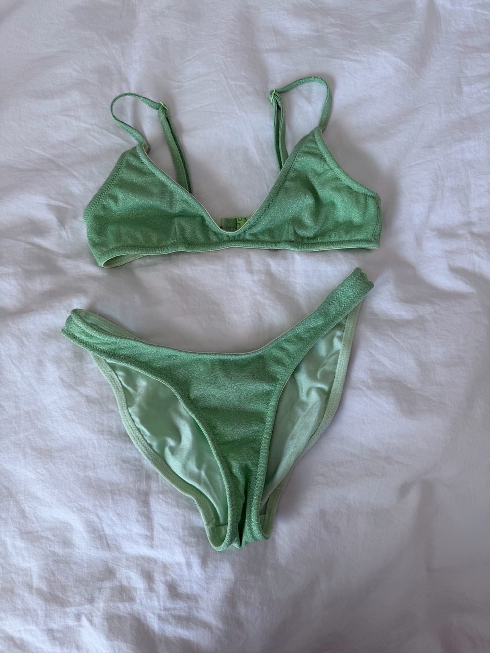 triangl swimwear Mint Green Textured Bikini Set